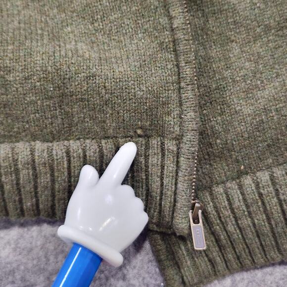 LL Bean Sweater Vest Mens XL Green 100% Lambs Wool Sherpa Fleece Lined Full Zip - Picture 10 of 12